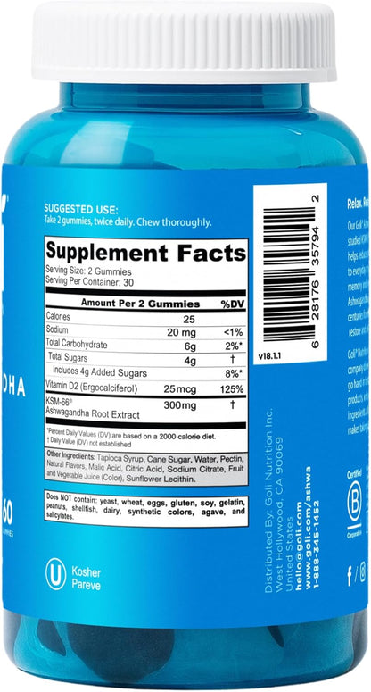 Goli Ashwagandha Vitamin D mixed berry wellness gummies