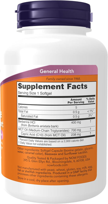 Berberine Glucose Support softgels with MCT oil by NOW