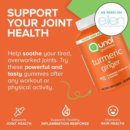 550mg turmeric curcumin ginger gummies by Qunol