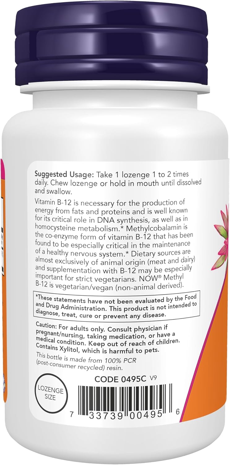 NOW Supplements B-12 nervous system health lozenges