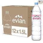 Evian natural spring water 1.5L 12-pack