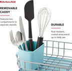 Low profile dish rack with nonslip feet and sink drainage