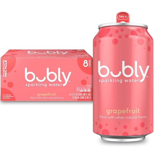 Bubly grapefruit seltzer water 12 fl oz cans