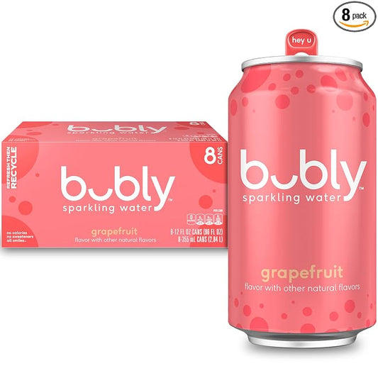 Bubly grapefruit sparkling water 8 pack cans