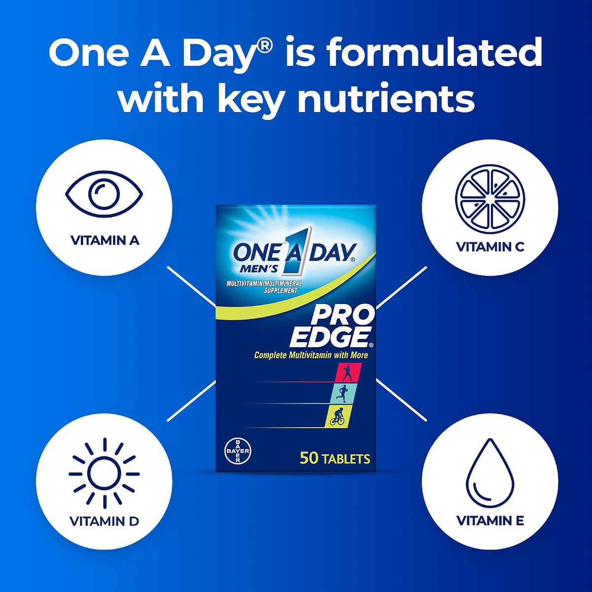 ONE A DAY Pro Edge supplement for adult men