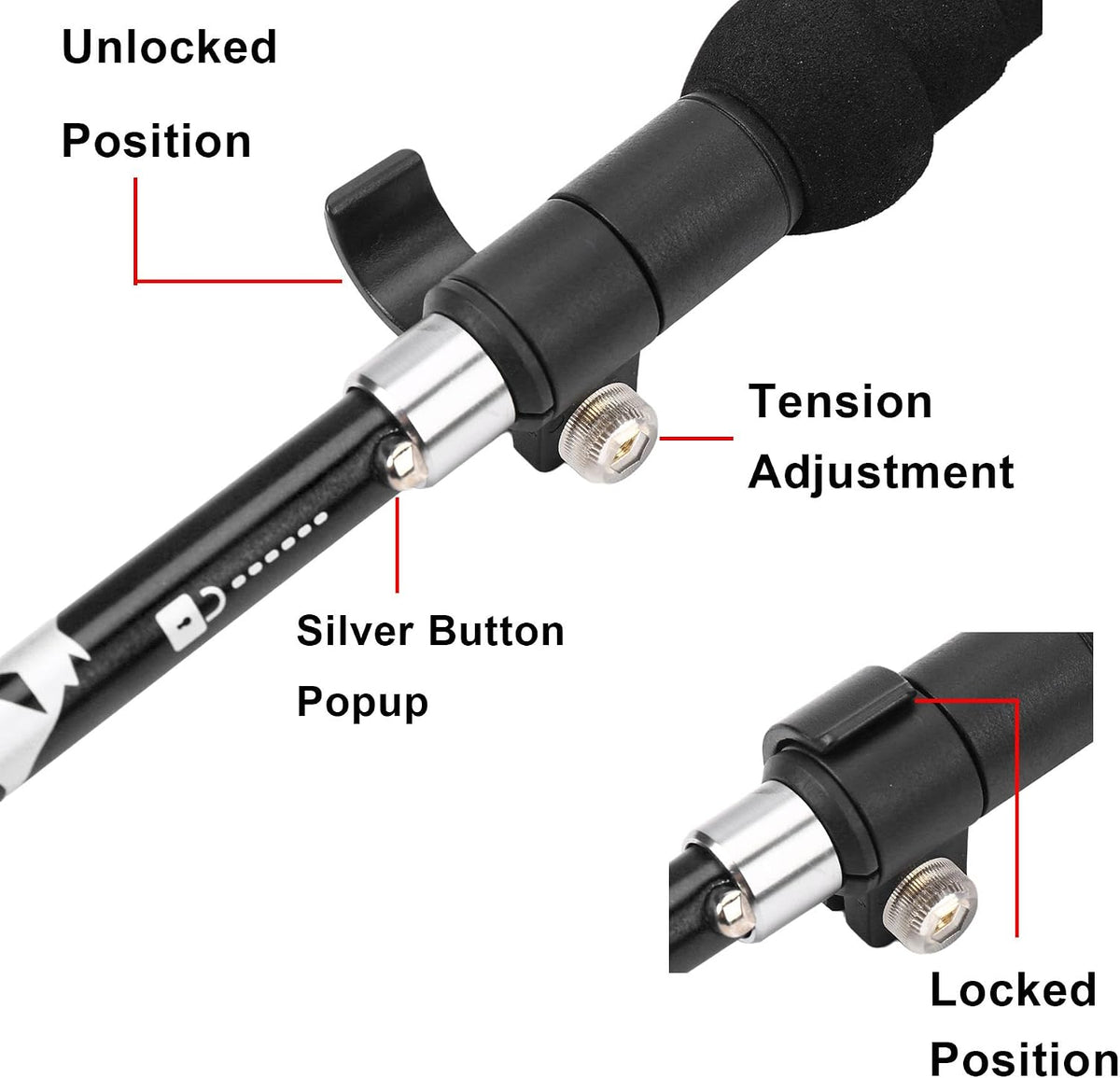 A ALAFEN travel-ready trekking pole