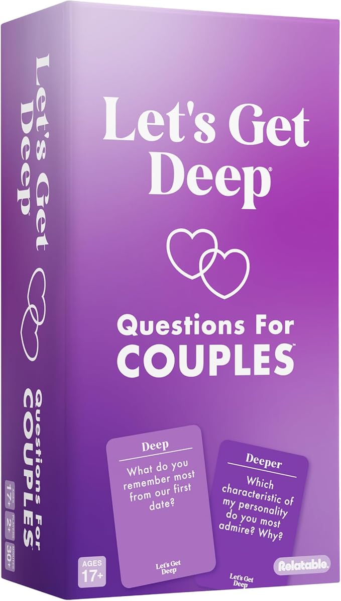 Let's Get Deep couples question card game by Relatable