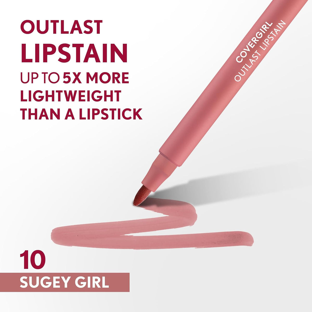 Transfer-proof COVERGIRL lip stain in Sugey Girl