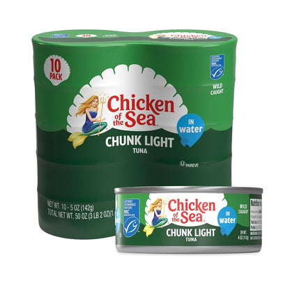 Wild caught chunk light tuna cans in water