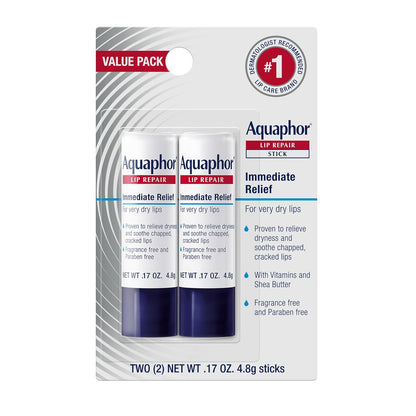 Aquaphor moisturizing lip balm for dry lips