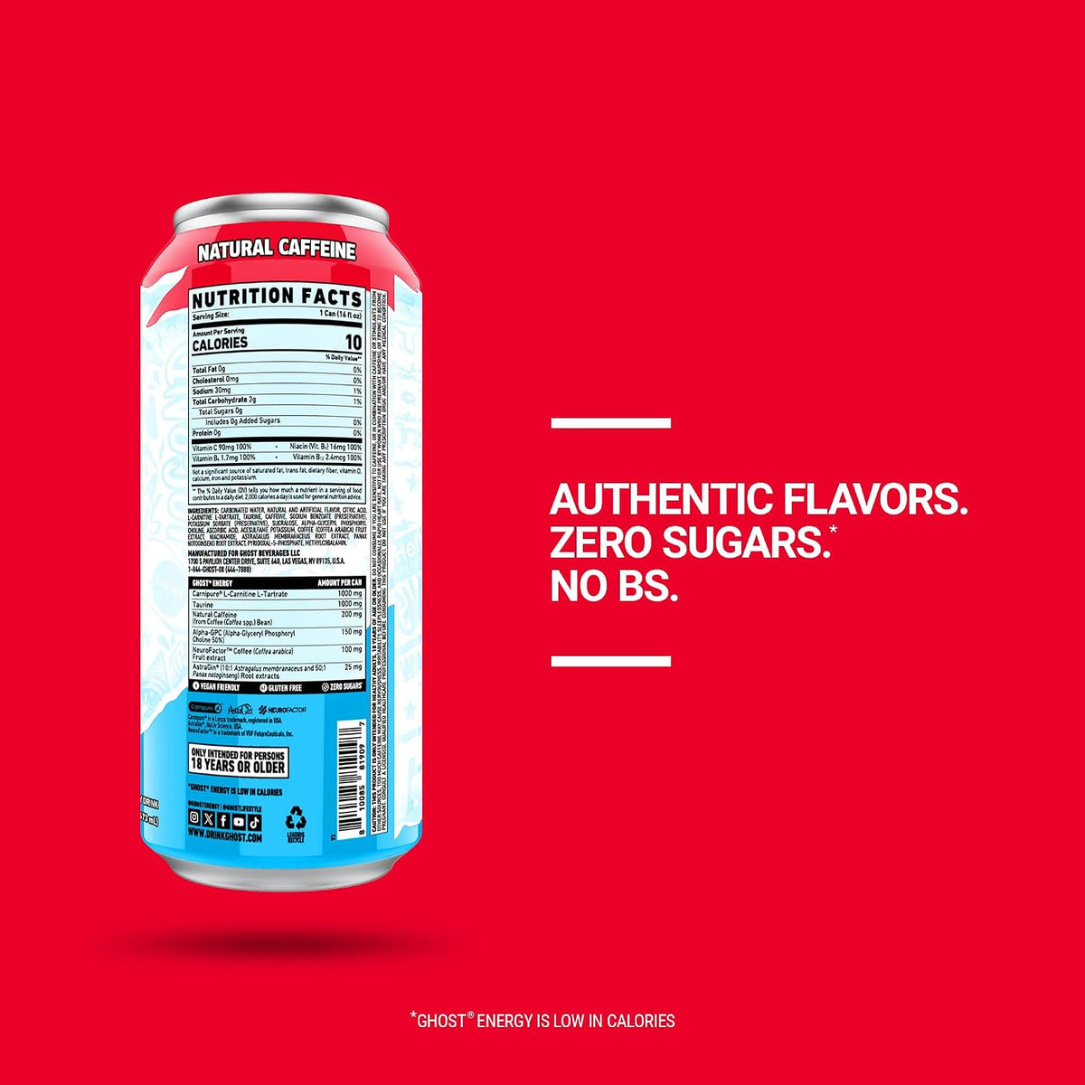 GHOST Energy Drink 12-pack beverage cans
