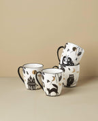 Lenox porcelain Halloween drinkware set of four mugs