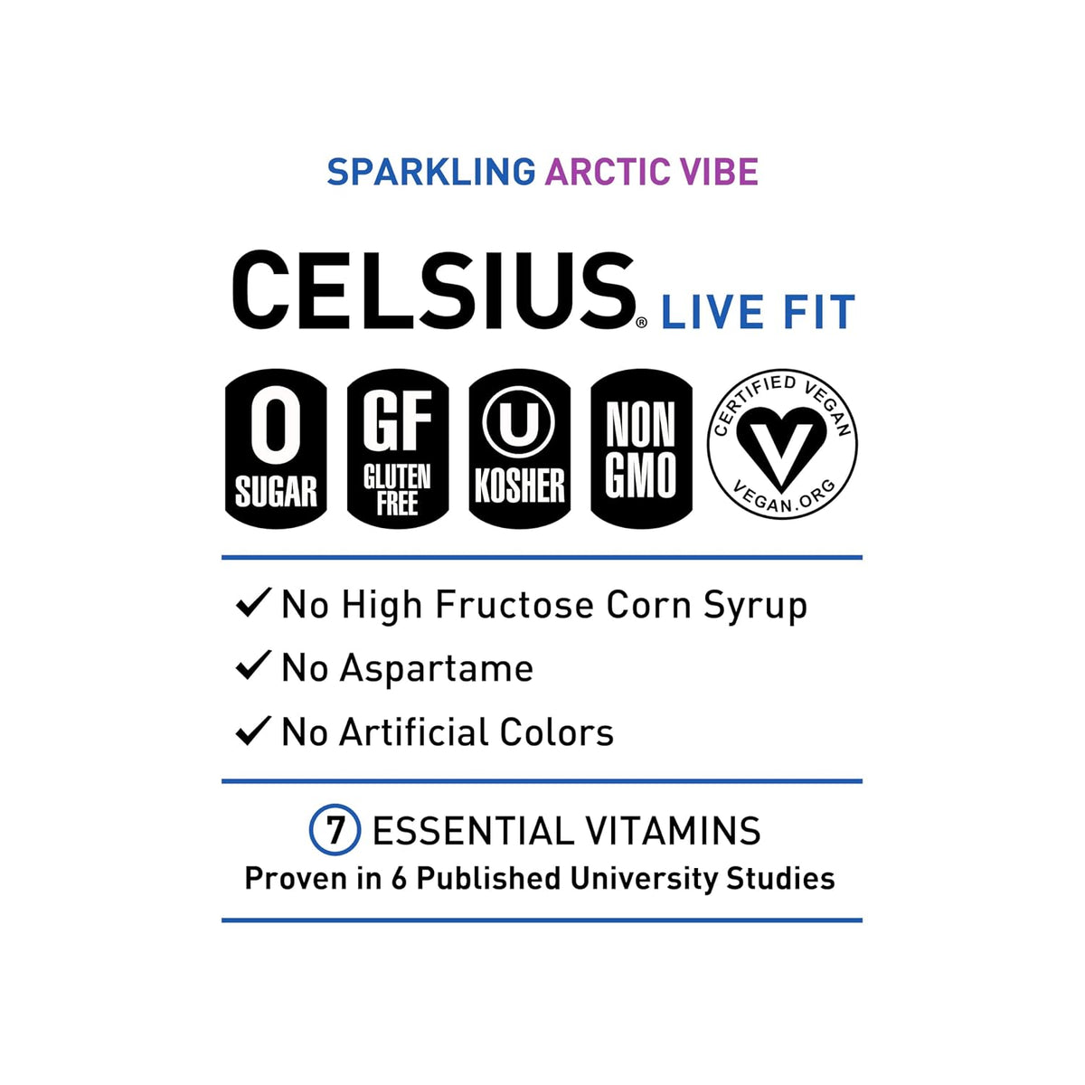 CELSIUS Arctic Vibe zero sugar energy drink 12 count