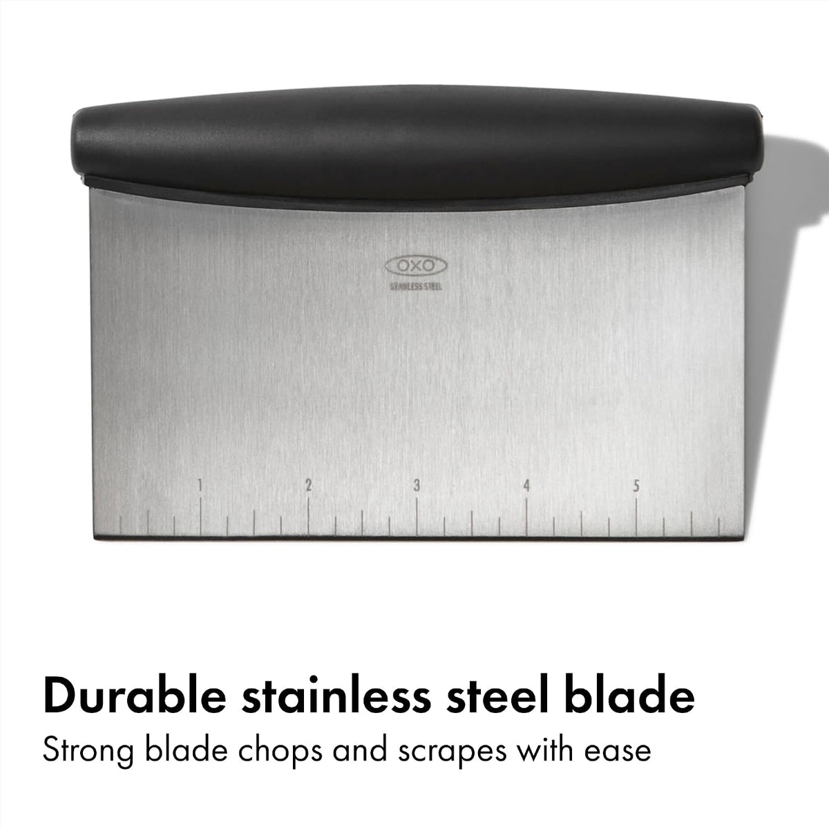 OXO kitchen scraper for pastry dough prep
