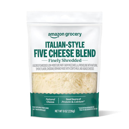 Amazon Grocery Italian-style five cheese blend 8 oz package