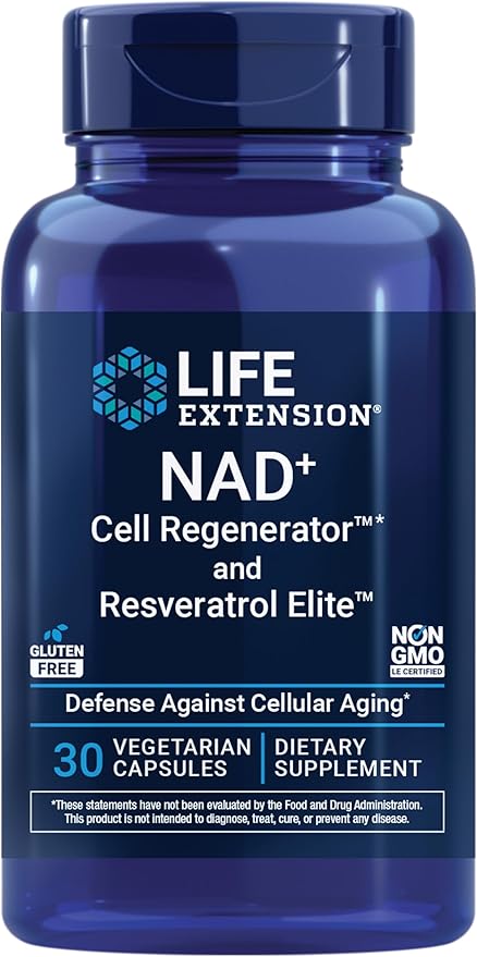 Life Extension NAD+ Cell Regenerator Resveratrol Elite capsules bottle