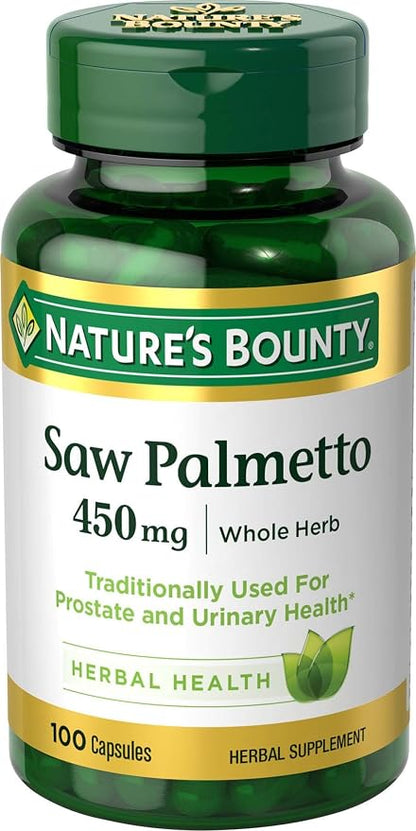 Nature's Bounty Saw Palmetto 450 mg bottle