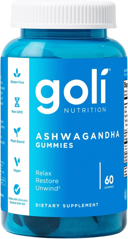 Goli Ashwagandha and Vitamin D Gummies 60 count bottle