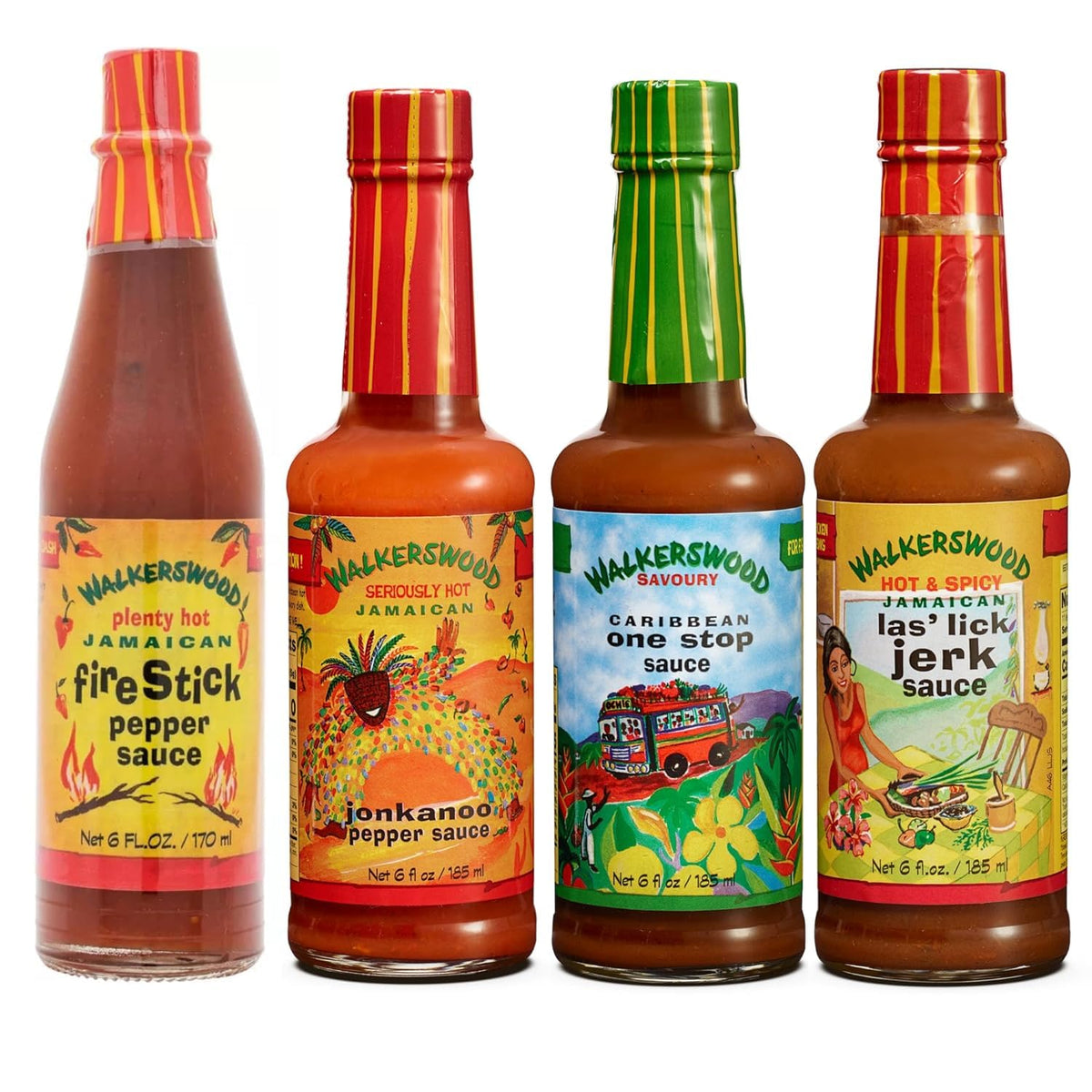 Walkerswood Fire Stick Hot JonKanoo One Stop and Jerk sauces