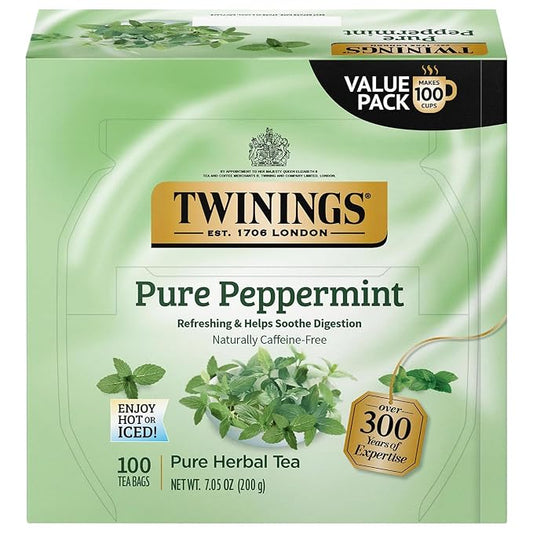 Twinings Pure Peppermint Herbal Tea 100 count box