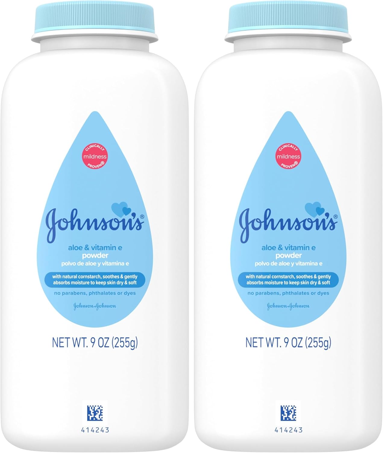 Johnson's Baby Cornstarch Baby Powder with Aloe and Vitamin E for Delicate Skin, Hypoallergenic, No Addded Parabens, and Dyes for Gentle Baby Skin Care, Baby Essentials, 1.5 oz