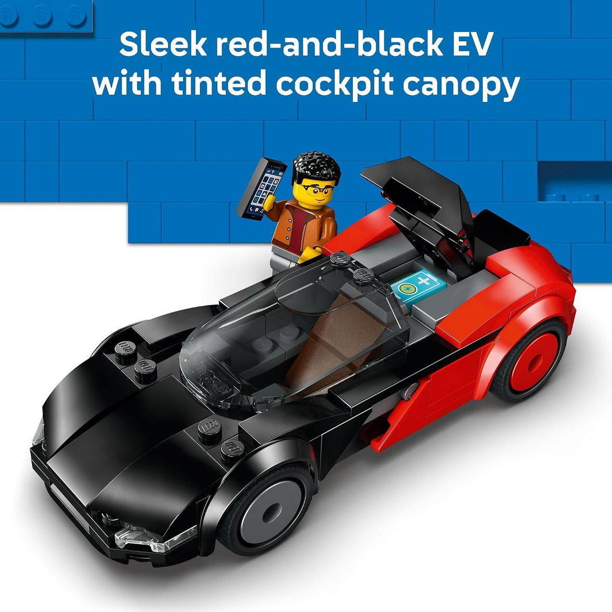 LEGO City Supercar rear hatch and battery detail