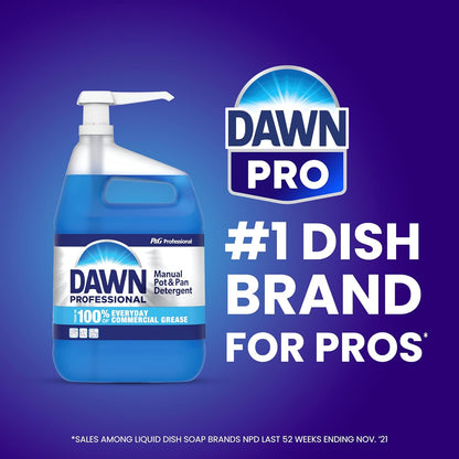 Dawn PRO Manual Pot and Pan Detergent, Dish Soap Liquid for Dishwashing by Hand, Bulk Concentrate for Commercial Use, 1 gal