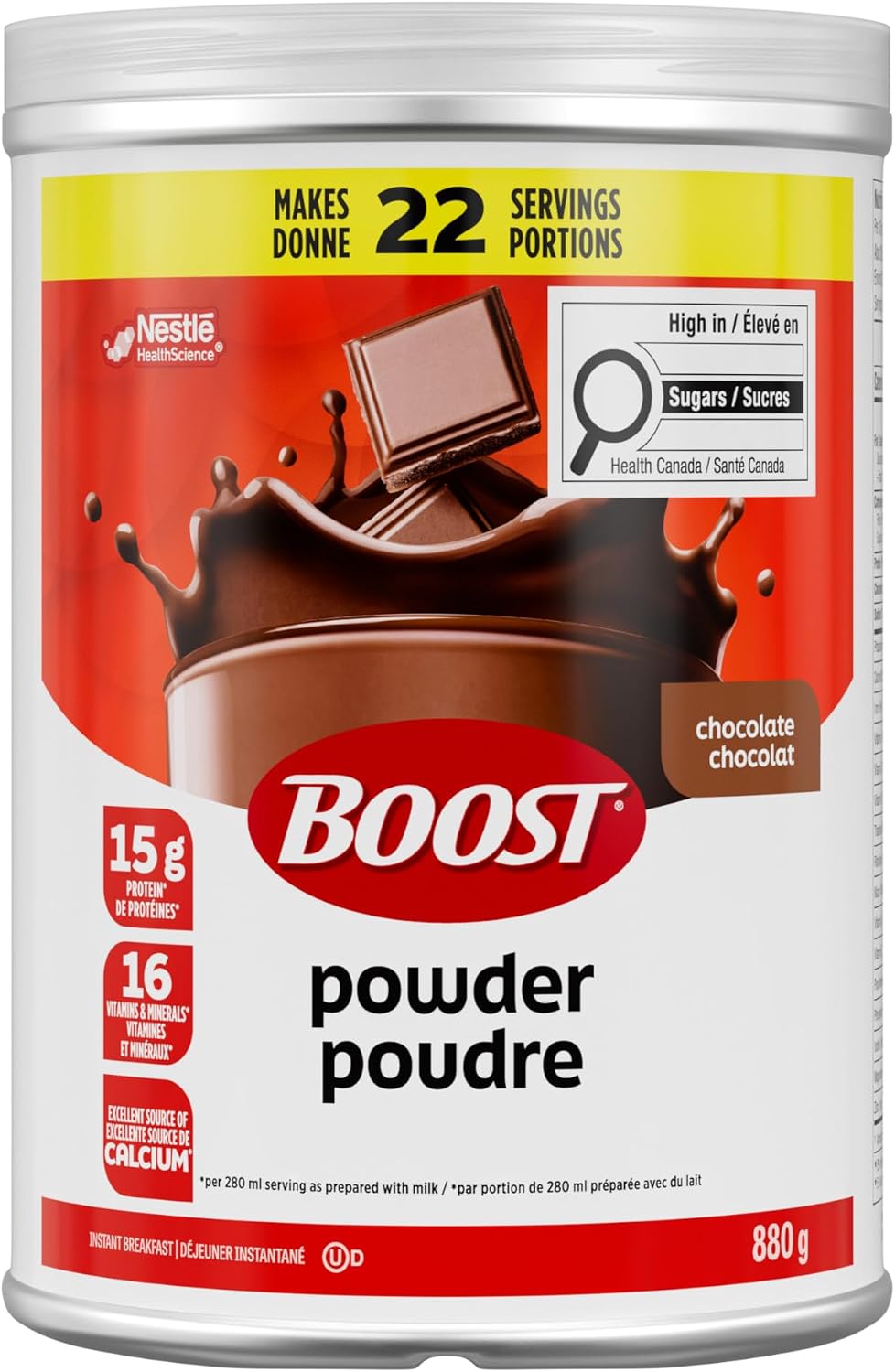 Chocolate instant breakfast drink mix by BOOST