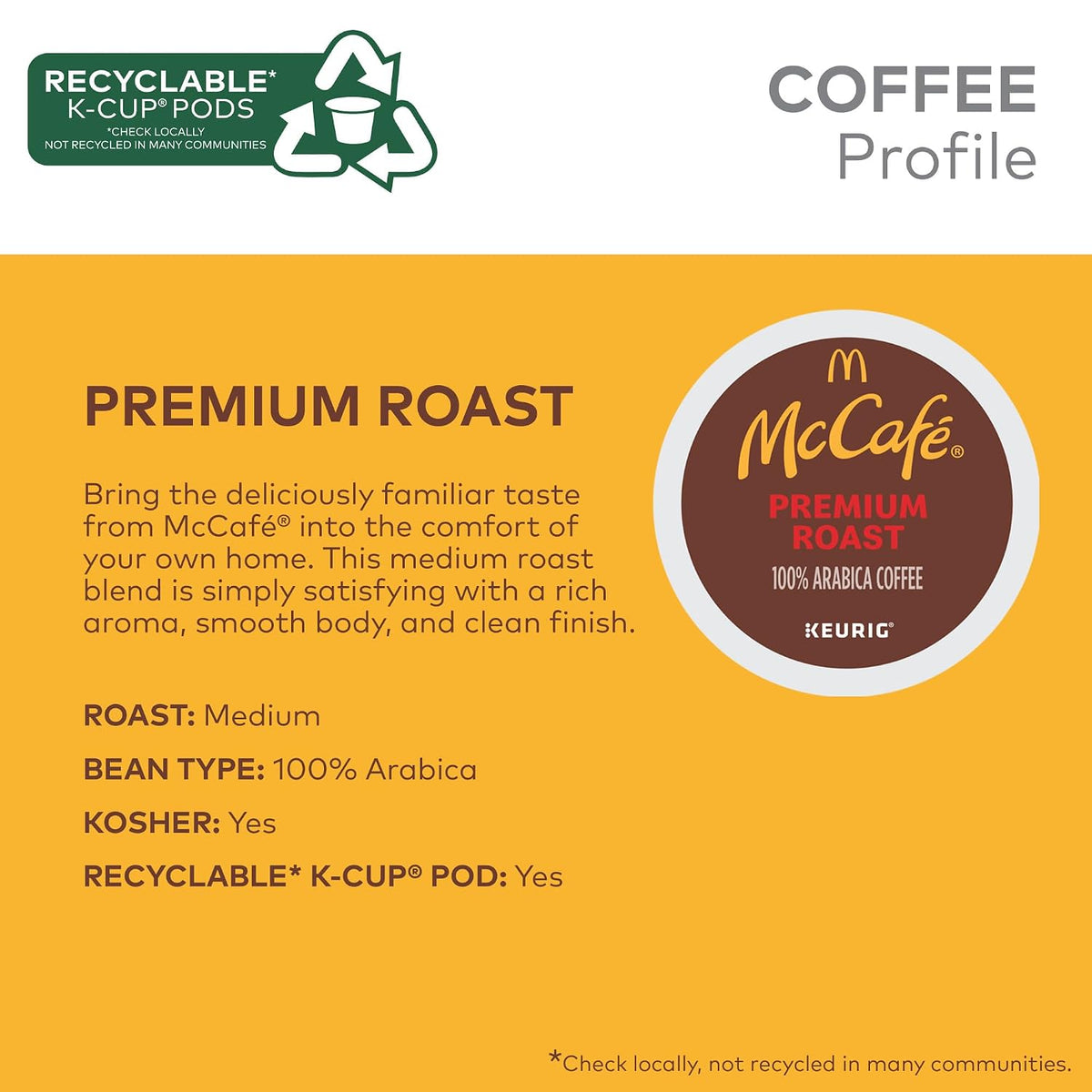 84 count McCafe Arabica medium roast K-Cup pods