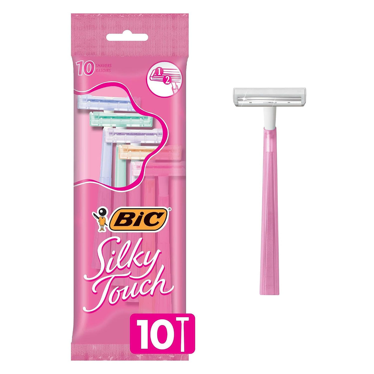 Pastel handle BIC women's shaving razors