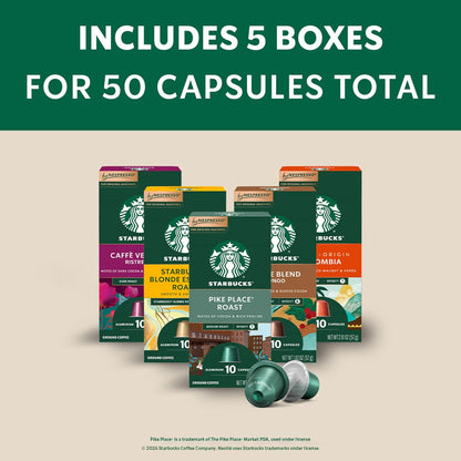Starbucks espresso pods assortment for Nespresso machines