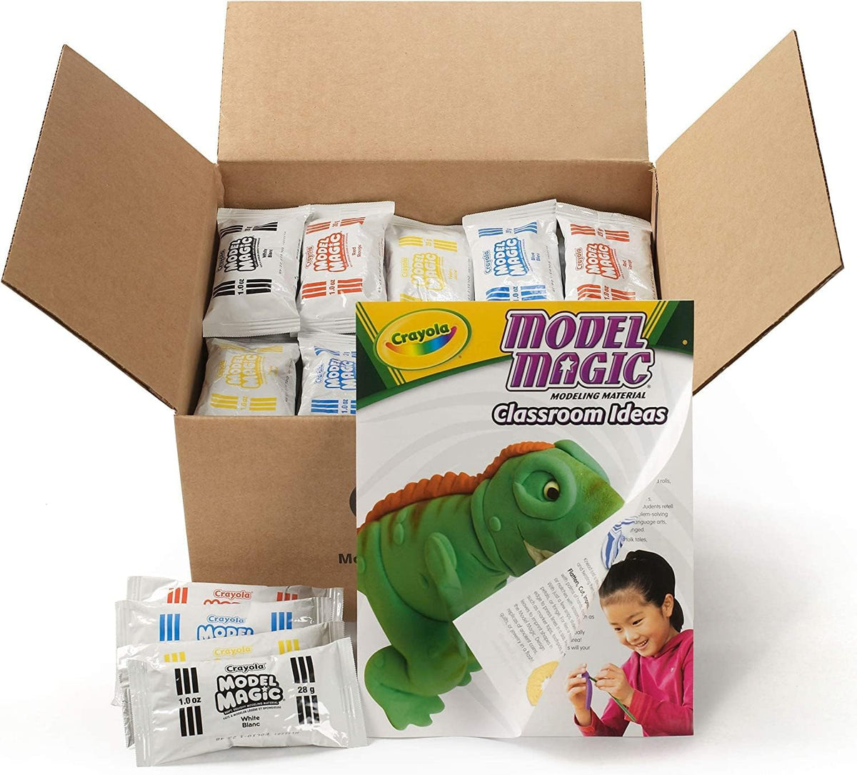 Kids modeling clay packs for classroom art projects