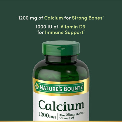Nature's Bounty bone health calcium supplement bottle
