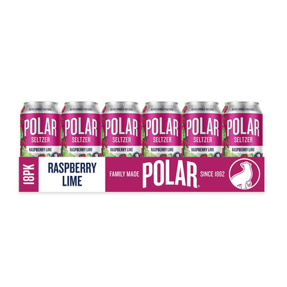 POLAR seltzer 12 fl oz cans in raspberry lime