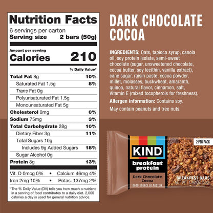 KIND protein breakfast bars 6 count package