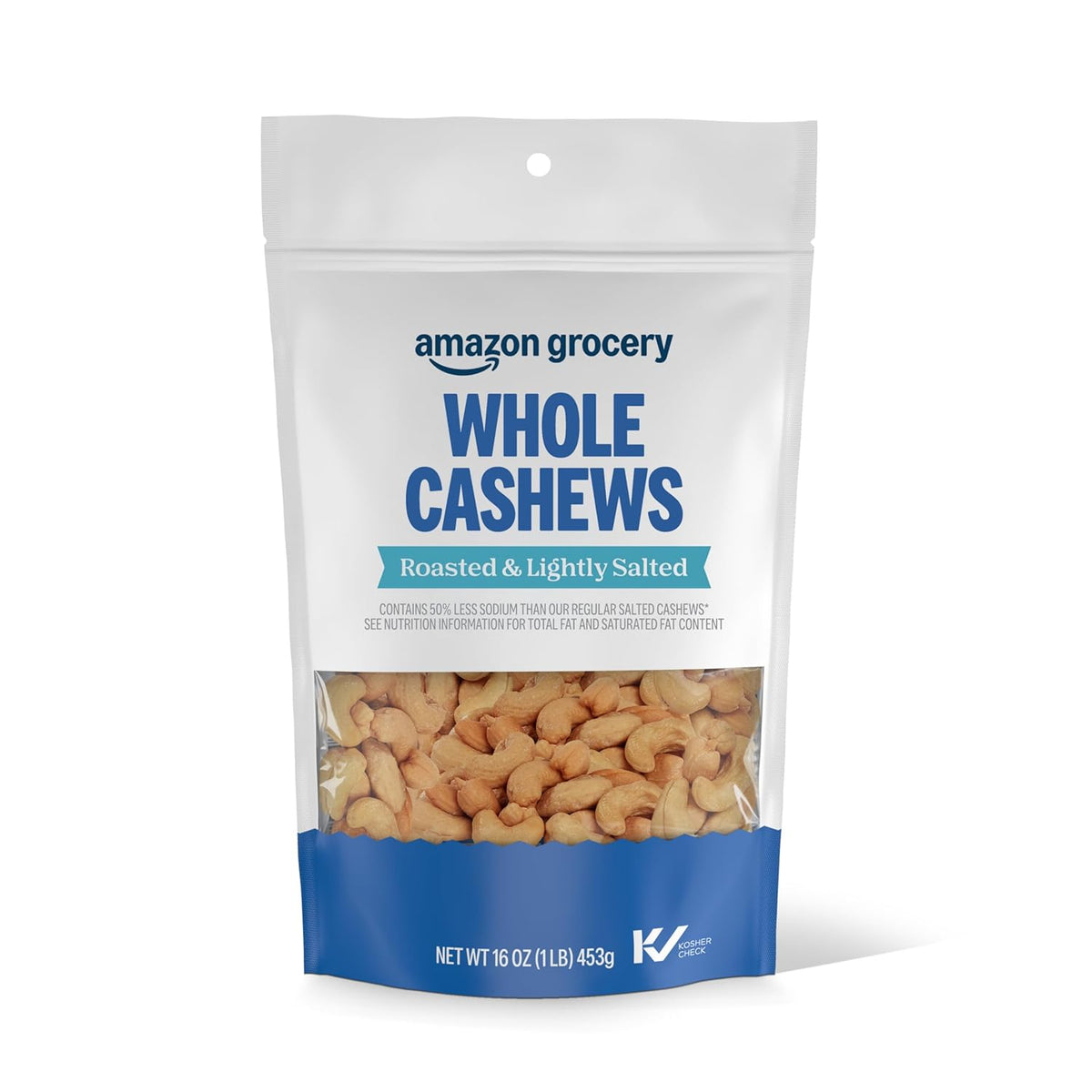 16 oz bag of roasted whole cashews