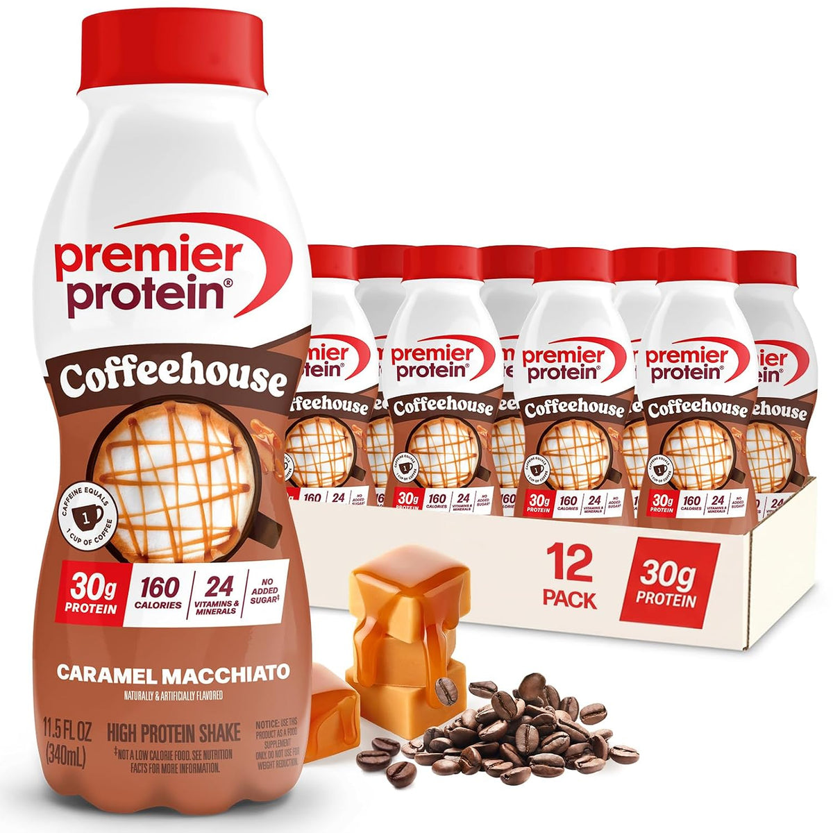 Caramel Macchiato 30g protein shake bottles