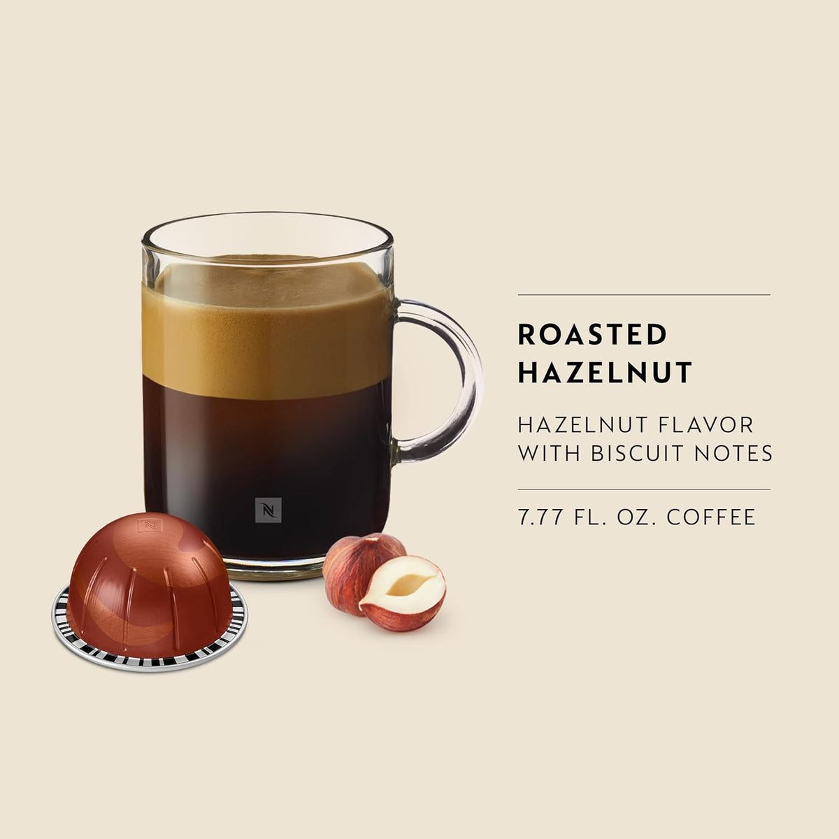 Nespresso Roasted Hazelnut medium roast coffee pods pack