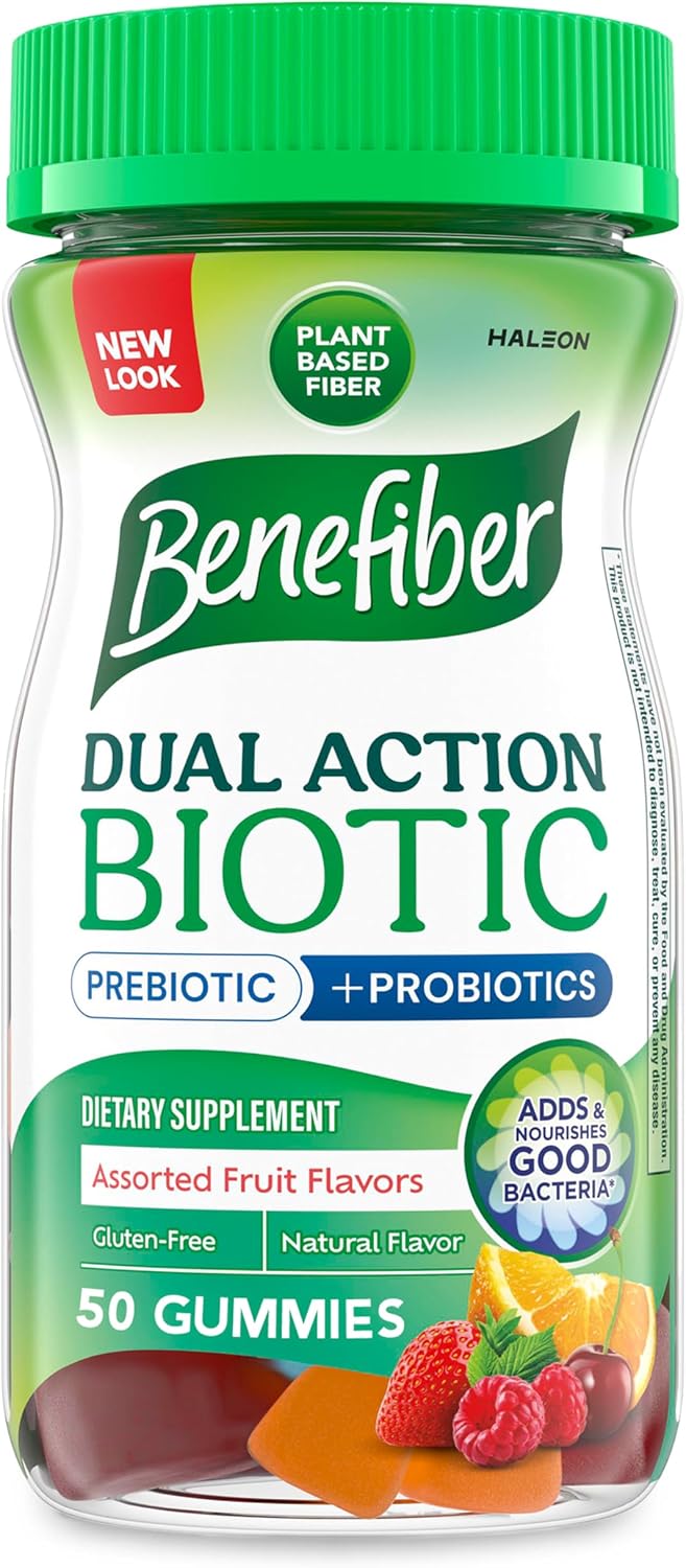 Benefiber assorted fruit fiber gummies packaging