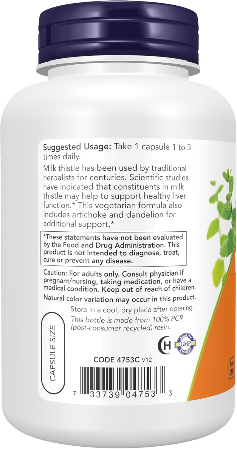 NOW Milk Thistle Extract with artichoke and dandelion