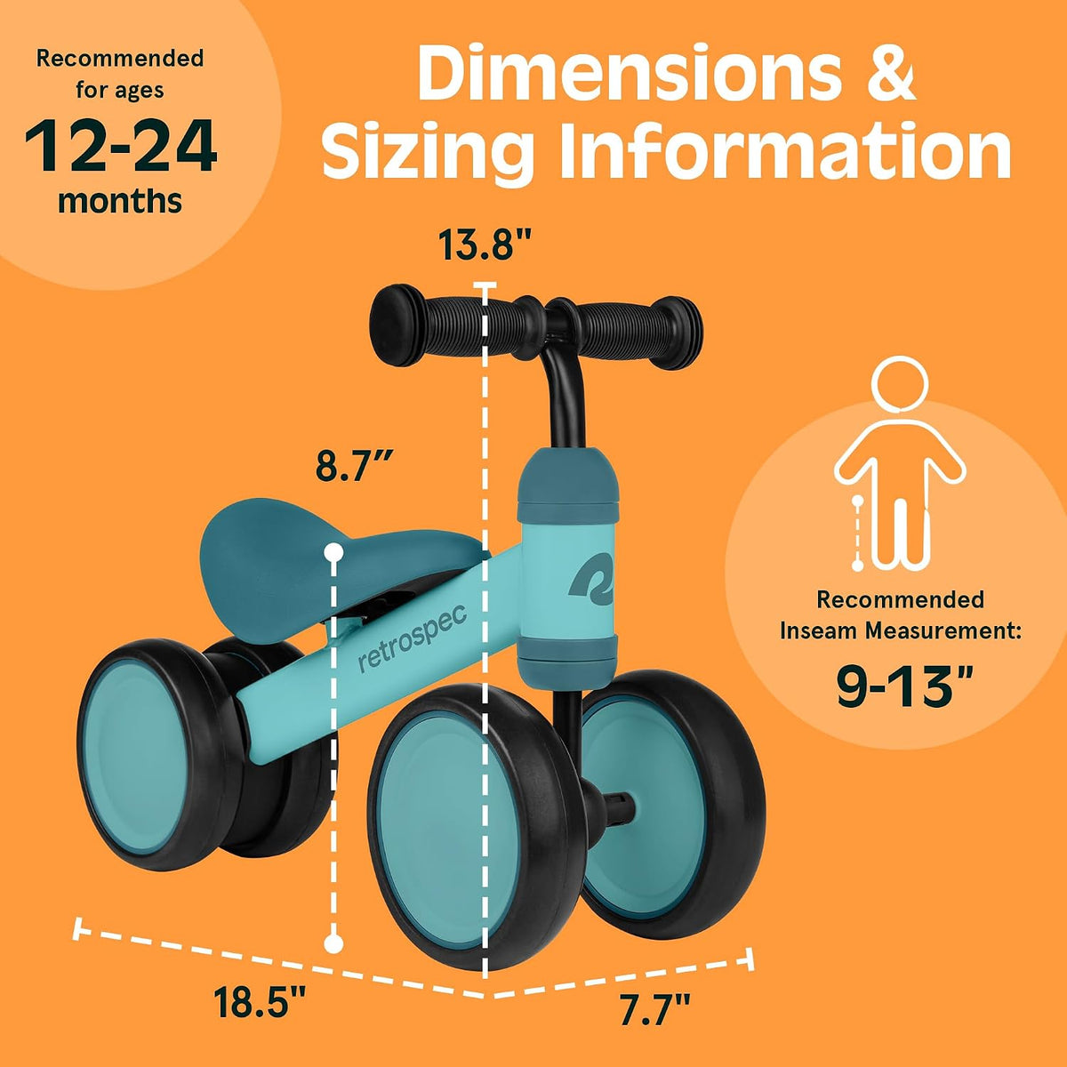 Lightweight first birthday balance bike for toddlers