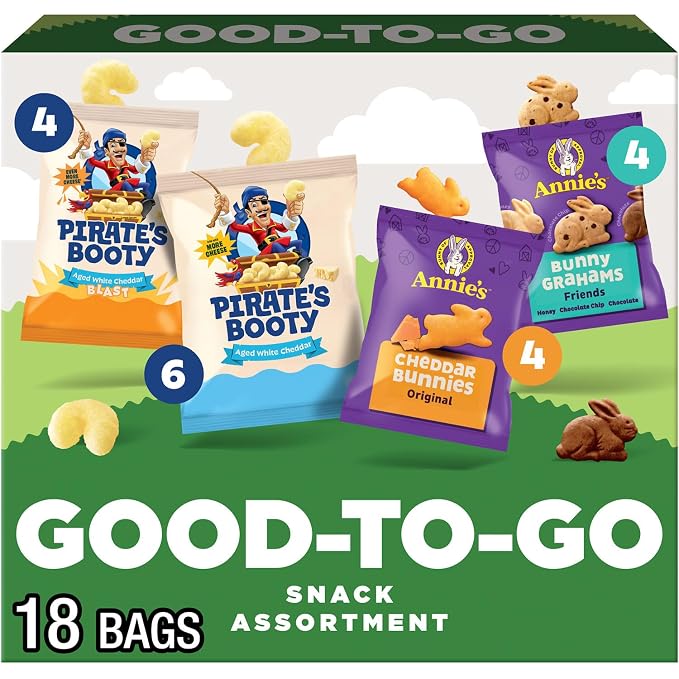Pirate's Booty and Annie's grab and go snack variety pack box