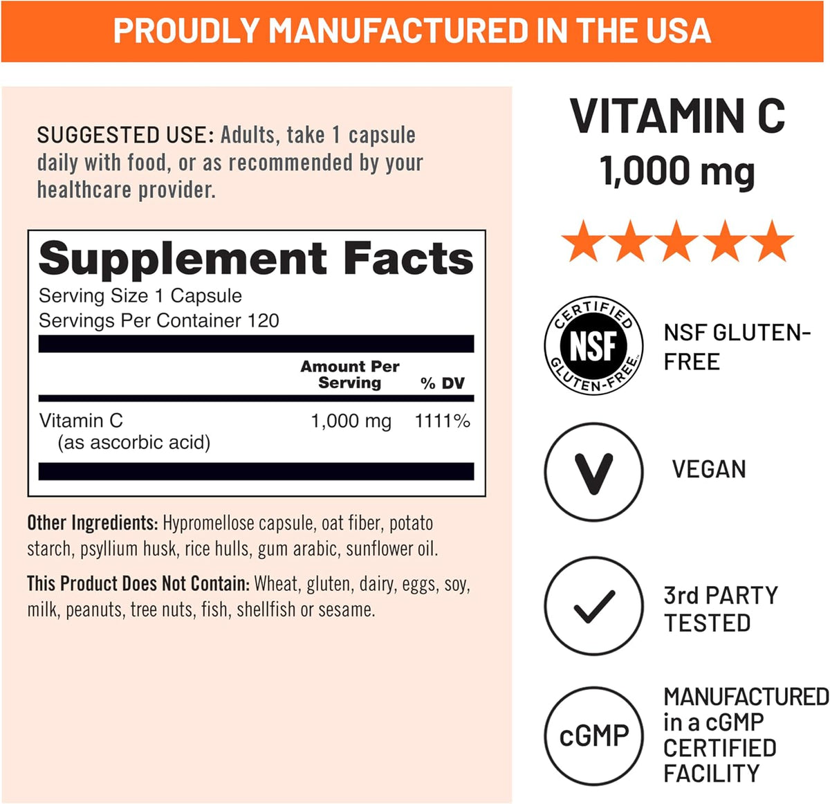 NatureWise non-GMO vitamin C capsules bottle