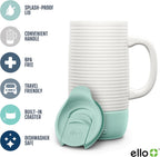 Ello Jane mug with splash-resistant lid and coaster