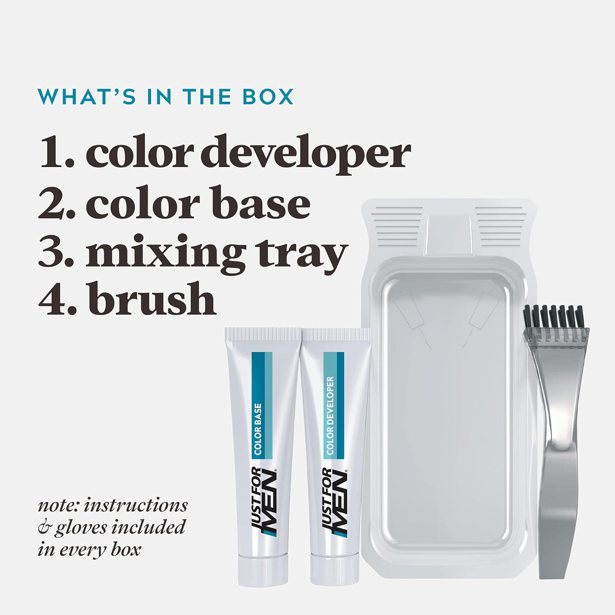 Ammonia-free mustache and beard dye for gray coverage