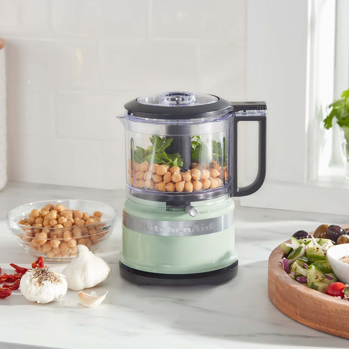 KitchenAid 3.5 cup chopper with modern pistachio finish