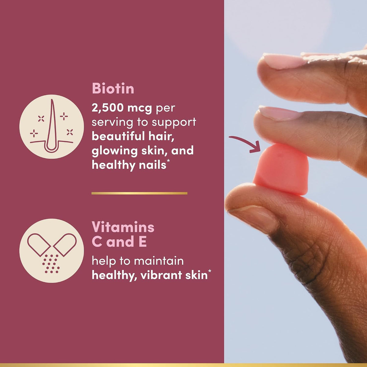 Gluten-free non-GMO hair skin nails gummies