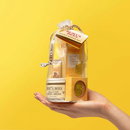 Burt's Bees moisturizing hand repair set with cotton gloves