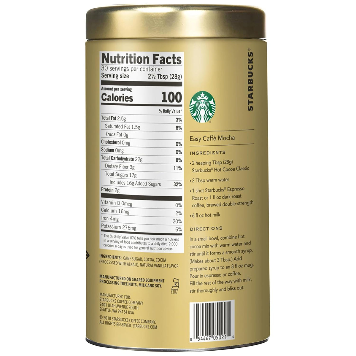 Classic hot chocolate cocoa beverage mix