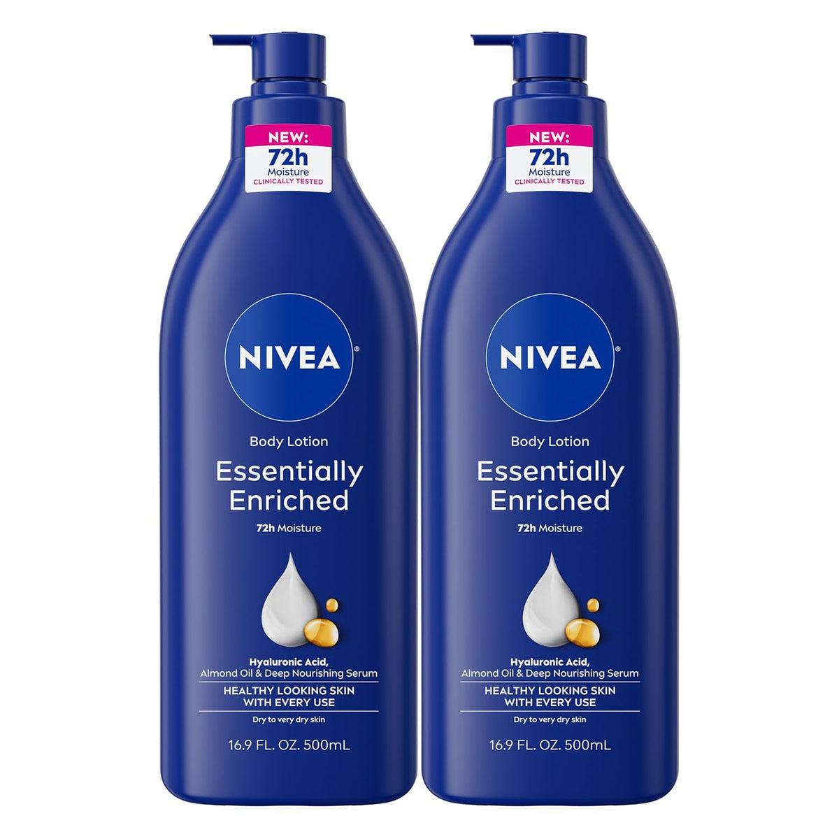 NIVEA body lotion two 16.9 fl oz bottles
